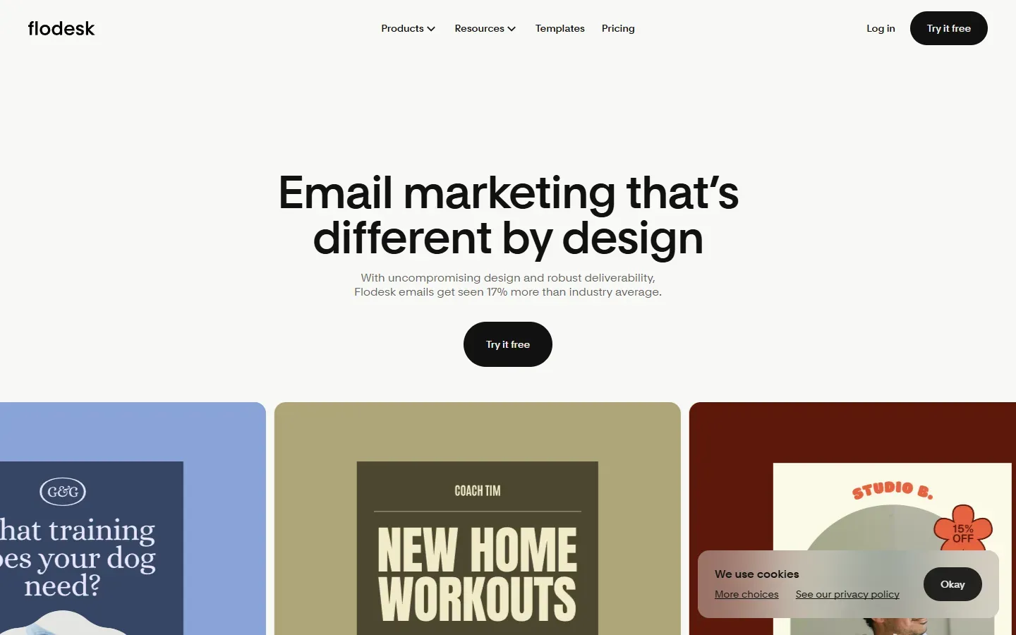 A clean pricing comparison table for Flodesk showing Lite, Pro, and Everything plans side by side