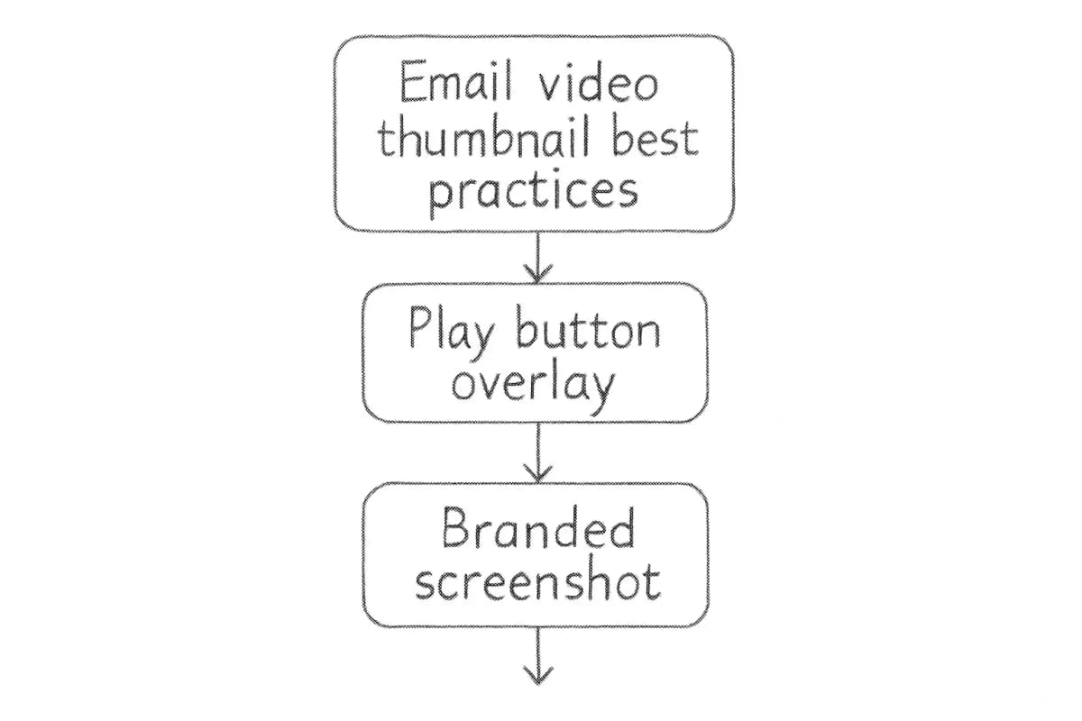 Les meilleures pratiques de vignettes vidéo email montrant un bouton de lecture en superposition sur une capture d'écran de marque