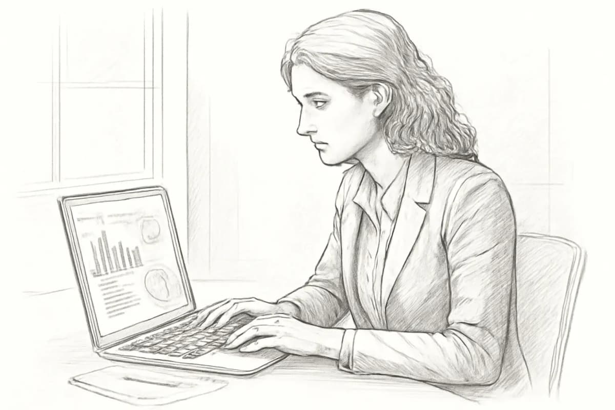 Recruiter reviewing email campaign metrics on a laptop
