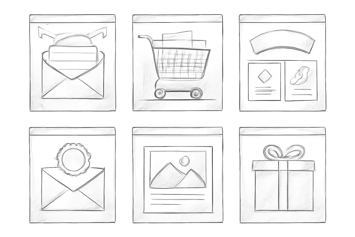 Exemples de types d'emails performants: bienvenue, abandon de panier, promotionnel segmenté, réactivation