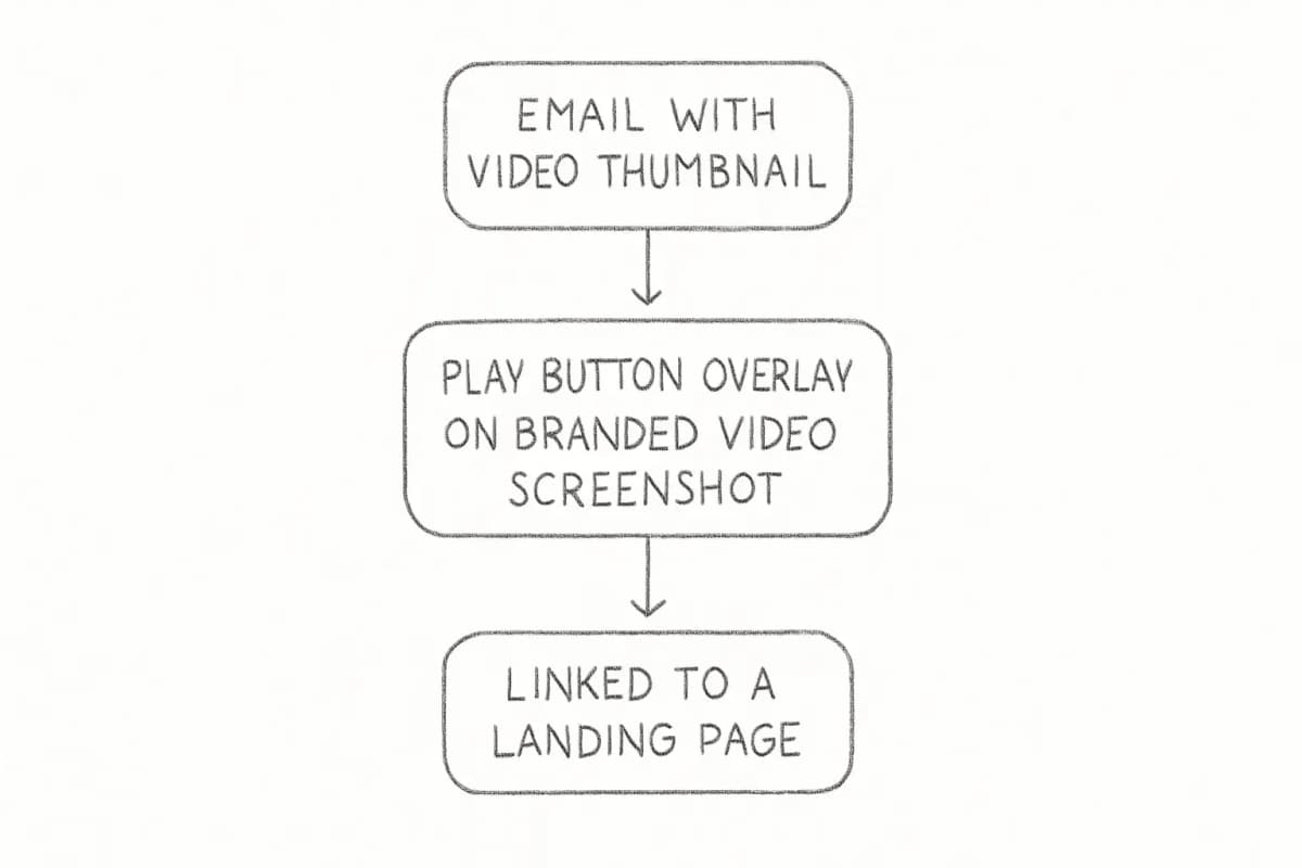 Exemple d'email avec aperçu vidéo: bouton de lecture superposé sur une capture d'écran vidéo de marque liée à une la