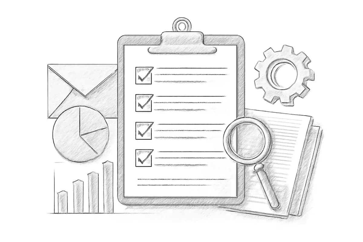 Email engagement tactics checklist showing segmentation, personalization, automation, and list hygie