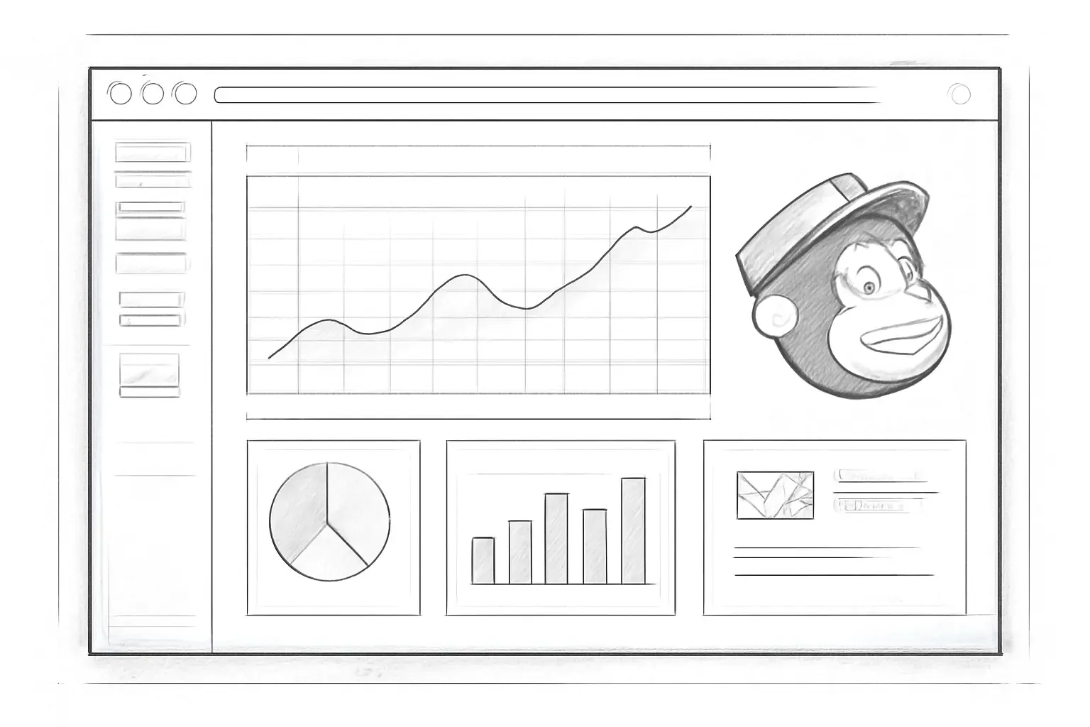 Semrush My Reports email integration dashboard showing Mailchimp metrics